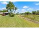 Expansive backyard featuring a charming gazebo and private dock with waterfront views for idyllic outdoor living at 3626 Lake Joyce Dr, Land O Lakes, FL 34639