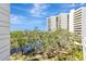 Balcony view of waterfront trees and condominium building at 5940 Pelican Bay S Plz # 504, Gulfport, FL 33707