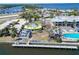 Aerial view of waterfront restaurant near condos and waterfront at 611 Destiny Dr # 205, Ruskin, FL 33570