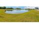 Scenic view of the serene pond surrounded by lush green grass and landscaping at 7705 Dragon Fly Loop, Gibsonton, FL 33534