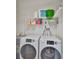 This laundry room has a washer, dryer, shelving, and hot water heater at 10100 Sailwinds N Blvd # 203, Largo, FL 33773