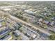 An aerial shot showcasing the property's location, nearby amenities, parking, and its proximity to the surrounding residential areas at 1095 82Nd N Ter # 1095A, St Petersburg, FL 33702