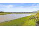 Scenic view of backyard pond at 11014 Rustic Timber Loop, San Antonio, FL 33576