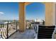 Enjoy the views from this outdoor balcony complete with tile floors, table and chairs at 13600 Gulf Blvd # 700A, St Petersburg, FL 33708