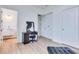 Bright bedroom featuring wood-look flooring and modern decor at 331 Cleveland St # 320, Clearwater, FL 33755
