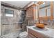 Beautiful bathroom features a custom tile shower and stylish vessel sink at 3961 15Th N Ave, St Petersburg, FL 33713