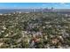 Aerial view of the neighborhood showing the property and nearby city skyline in distance at 115 21St Ne Ave, St Petersburg, FL 33704