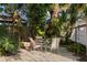 Outdoor dining set in a backyard surrounded by lush plants and trees creating a private oasis at 115 21St Ne Ave, St Petersburg, FL 33704