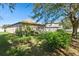 Spacious backyard offers a lush green lawn, mature landscaping, and ample room for outdoor activities at 1430 Beaconsfield Dr, Wesley Chapel, FL 33543