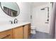 Modern bathroom features sleek vanity, soaking tub, and stylish tile at 18236 Paradise Point Dr, Tampa, FL 33647