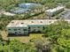 Overhead view of condo building and the surrounding community at 2005 Greenbriar Blvd # 7, Clearwater, FL 33763