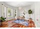 Home office with hardwood floors, natural light, neutral paint, and modern decor at 20403 Walnut Grove Ln, Tampa, FL 33647