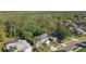 Beautiful aerial view of a home on a lush lot backing to a green space with mature trees at 389 Waterford W Cir, Tarpon Springs, FL 34688