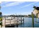 Deep waterfront view showcasing a private dock with boat lift, providing direct access to pristine waters at 3918 Versailles Dr, Tampa, FL 33634