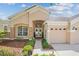 Charming home featuring a manicured lawn, stone accents, mature shrubs and a welcoming entryway at 4608 Kilcoyne Ct, Lutz, FL 33558