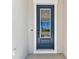Elegant front door with glass, set in a pristine, light-colored wall at 5979 Hidden Branch Dr, Apollo Beach, FL 33572