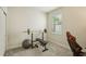 Bright exercise room featuring weightlifting equipment, window, and plush carpeting at 10815 Windswept Garden Way, Tampa, FL 33647