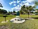 Community park features picnic tables and lush landscaping at 1423 Pine Glen Ln # D2, Tarpon Springs, FL 34688