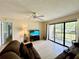 Comfortable living room with sliding door to screened lanai and plenty of space to relax at 1423 Pine Glen Ln # D2, Tarpon Springs, FL 34688
