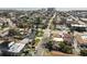A residential area with neat streets and diverse housing is captured from a high vantage point at 251 72Nd Ave, St Pete Beach, FL 33706