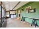 Spacious, covered patio leading to the interior through glass sliding doors at 251 72Nd Ave, St Pete Beach, FL 33706