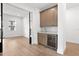 Kitchenette features wood cabinets, a white marble countertop, and a stainless steel beverage cooler at 3406 W Alline Ave, Tampa, FL 33611