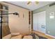 Well lit bedroom featuring a murphy bed with built in shelving and plenty of closet space at 6277 Bahia Del Mar Blvd # 110, St Petersburg, FL 33715