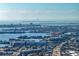 Expansive aerial view showcasing bridges and beautiful waterfront properties and city views at 500 79Th Ave, St Pete Beach, FL 33706