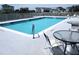 Inviting community swimming pool surrounded by lounge chairs and tables, perfect for relaxation at 5712 Biscayne Ct # 203, New Port Richey, FL 34652