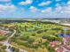 Beautiful aerial view highlighting the well-maintained golf course, water hazards, and picturesque residential surroundings at 8703 Bardmoor Blvd # 304, Seminole, FL 33777
