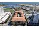 An aerial shot of the condos with a pool and beautiful bay views at 100 4Th S Ave # 132, St Petersburg, FL 33701