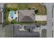 Aerial view of property with pool and outdoor area at 13302 Trailing Moss Dr, Dade City, FL 33525