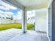 Covered patio that opens up to the green backyard at 18023 Canopy Pl, Bradenton, FL 34211