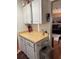 Compact kitchen area featuring bright countertops and ample white cabinet space at 1903 Canterbury Ln # B2, Sun City Center, FL 33573