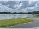 Scenic lake view with blue skies and grassy shoreline, perfect for relaxing and enjoying nature at 36750 Us 19 N # 4-205, Palm Harbor, FL 34684