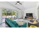 Relaxing living area with sliding doors to outdoor patio and cozy seating arrangement at 5619 New York Ave, Sarasota, FL 34231