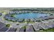 Aerial view of a lakeside community featuring well-manicured lawns, organized streets, and attractive homes at 11773 Little River Way, Parrish, FL 34219