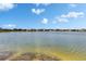 Tranquil lake view with clear water and a scenic backdrop of distant houses, creating a serene atmosphere at 11773 Little River Way, Parrish, FL 34219