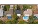 Bird's eye view of homesites with fenced backyard pools at 14199 82Nd Avenue, Seminole, FL 33776