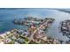 Aerial view of a waterfront neighborhood highlighting the property's prime coastal location at 368 41St Ave, St Pete Beach, FL 33706