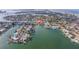 Stunning aerial view of a waterfront community, highlighting the interconnected canals and residential properties at 368 41St Ave, St Pete Beach, FL 33706