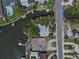 Aerial view of a waterfront property near neighborhood amenities at 4790 Shore Acres Ne Blvd, St Petersburg, FL 33703