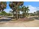 Circular driveway with palm trees and flowering bushes at 4790 Shore Acres Ne Blvd, St Petersburg, FL 33703