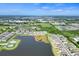 An aerial view of the neighborhood near local establishments at 582 Royal Empress Dr, Ruskin, FL 33570