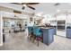 Open kitchen with granite countertops, stainless steel appliances and breakfast bar seating at 742 45Th Ne Ave, St Petersburg, FL 33703