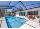 Enclosed pool and patio area with seating and a view of the backyard at 742 45Th Ne Ave, St Petersburg, FL 33703
