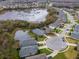 An aerial view of homes with ponds and well-maintained landscaping at 8219 Summer Brook Ct, Land O Lakes, FL 34638