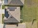 Aerial view of a home featuring solar panels on the roof at 11476 Sage Canyon Dr, Riverview, FL 33578
