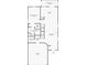 Layout of the first floor featuring primary bedroom, kitchen, living room, garage and screened patio at 12499 Longstone Ct, New Port Richey, FL 34655