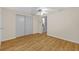 Empty bedroom showcasing smooth flooring and a ceiling fan at 2366 Shelley St # 7, Clearwater, FL 33765